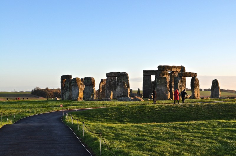 The approach to Stonehenge - you circle the stones