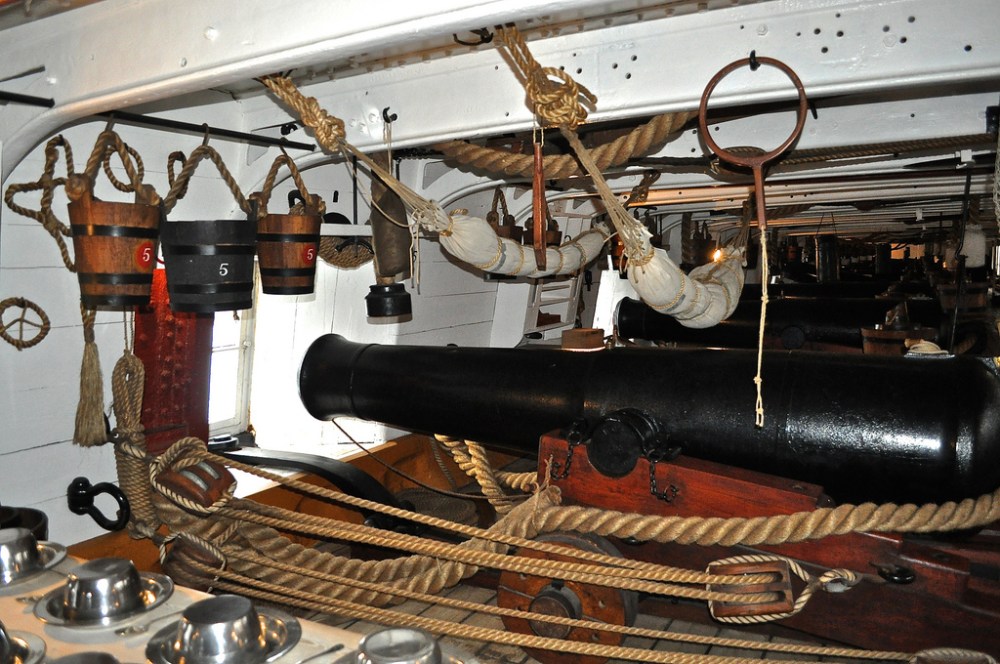Main gun deck on HMS Warrior