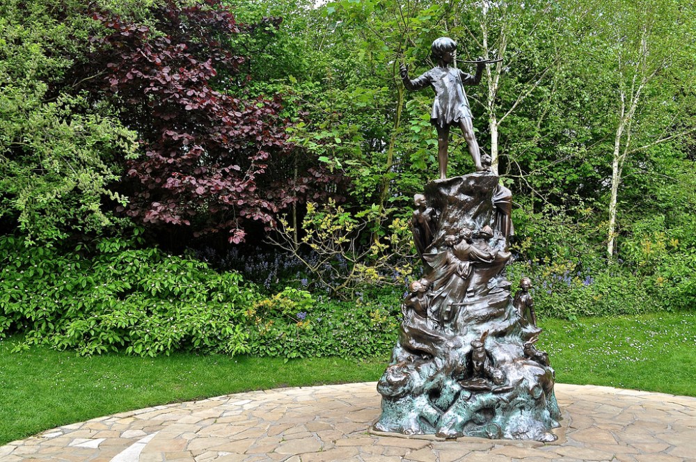 The bronze statue of Peter Pan in Kensington Gardens