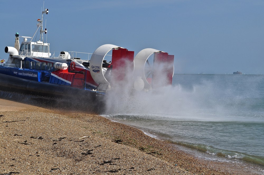 HoverTravel - taking off from Southsea Beach