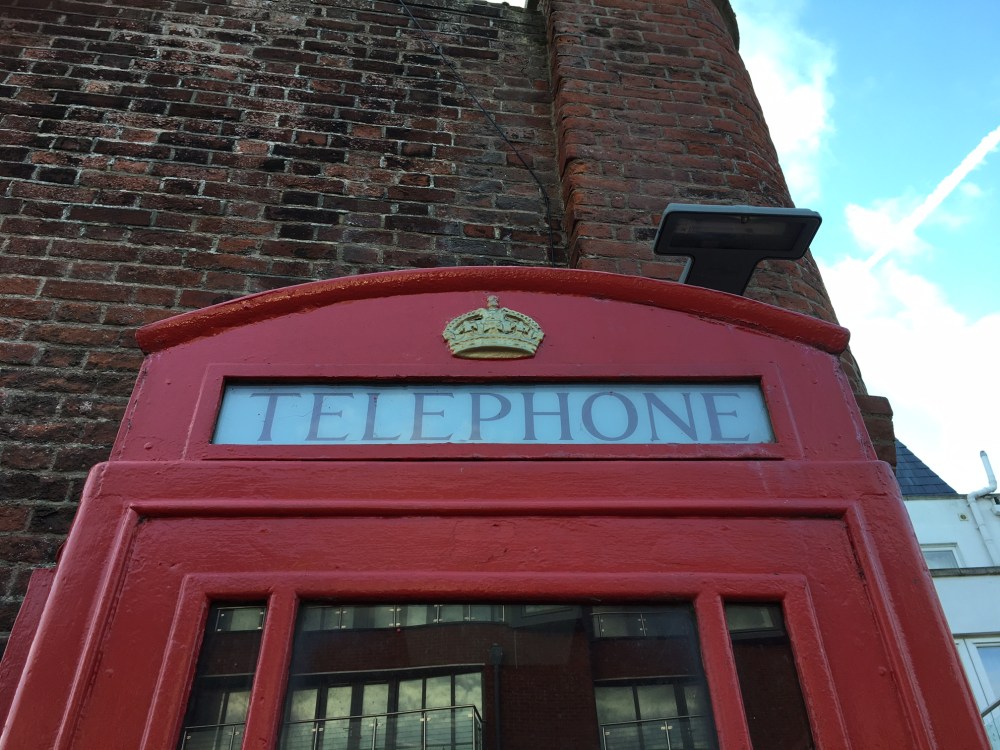 K6 telephone kiosk near the Hot Walls, Old Portsmouth by Sue Lowry